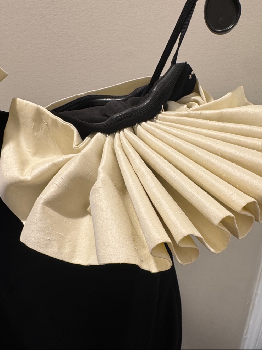 Rachel Gilbert Lavina Black Dress with White Pleated Accent - Picture 11 of 11